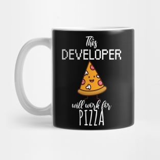 This developer will work for pizza Mug